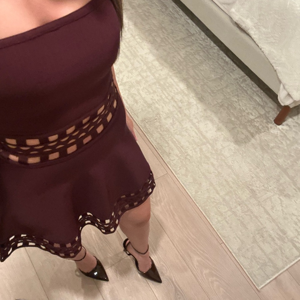 House of CB Burgundy Mini Dress